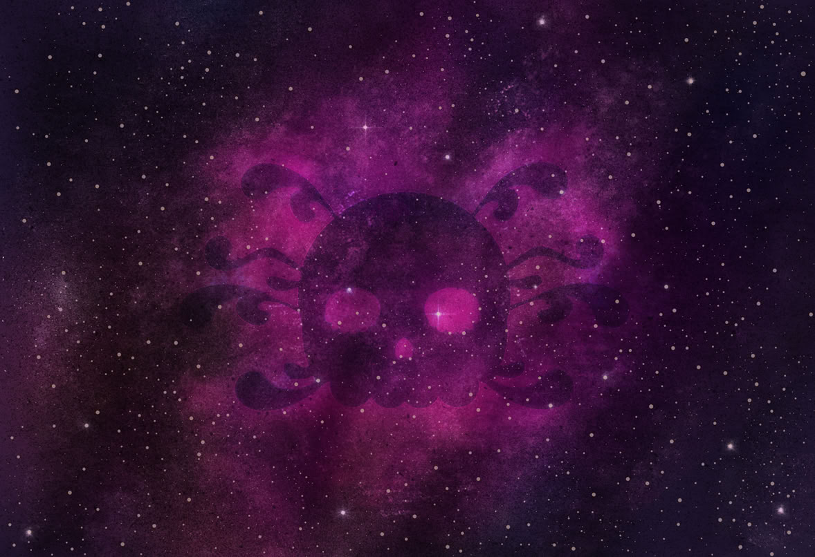 avoid peril logo in clouds of a nebula.
